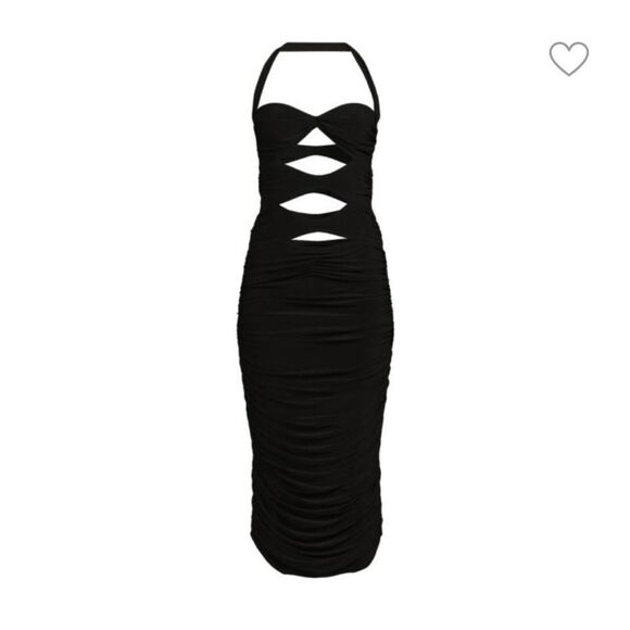 Norma Kamali Black Cutout Midi Dress - Picture 3 of 12